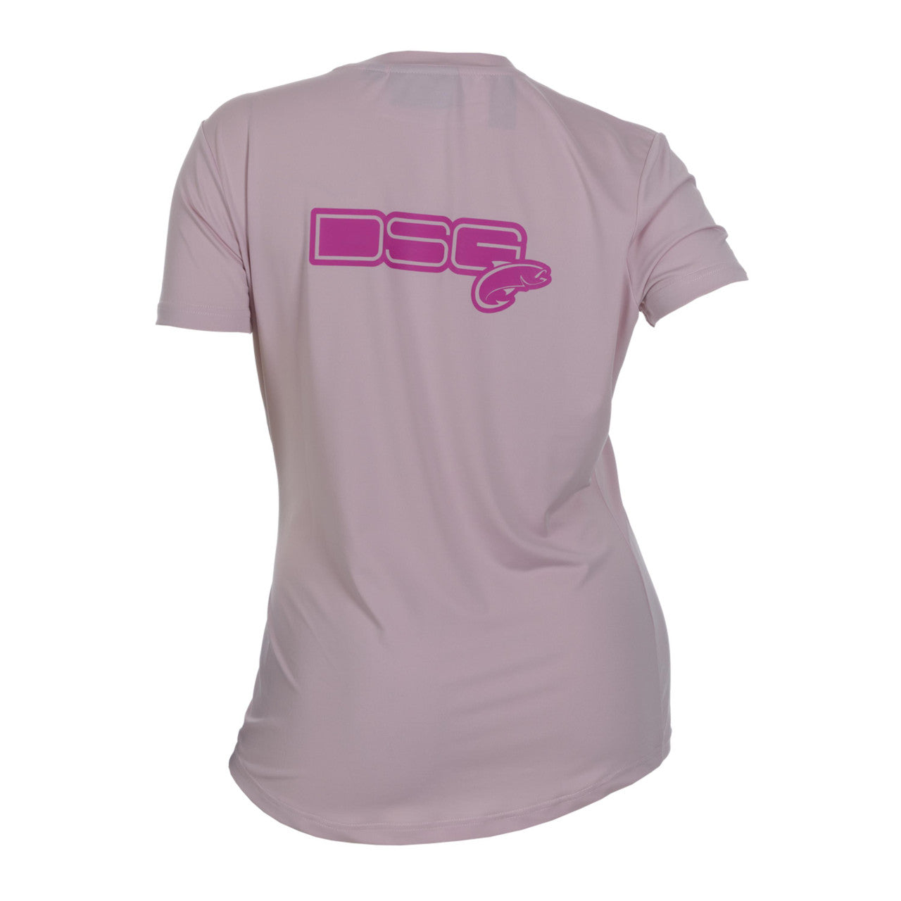 Blue fitted short sleeve shirt from DSG OUTERWEAR with UPF 50+ sun protection, displayed on a neutral background.