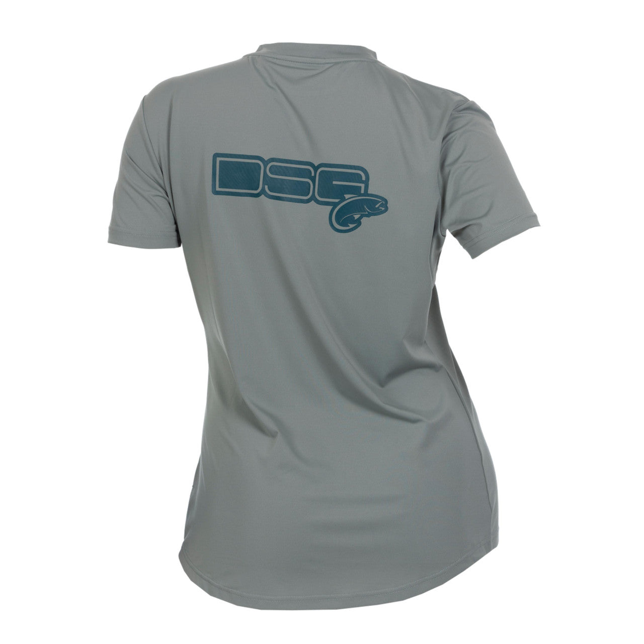 Fitted short sleeve shirt by DSG OUTERWEAR with UPF 50+ sun protection, shown in a close-up of the fabric and fit.