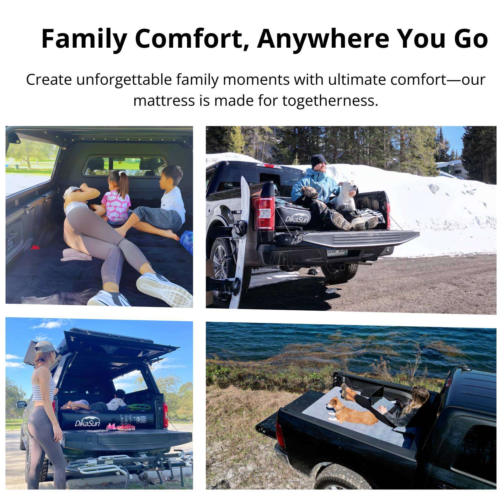 DikaSun 6.0-6.5 FT Full Size Pickup Truck Bed Air Mattress,Black - OVERLANDERS Outfitter