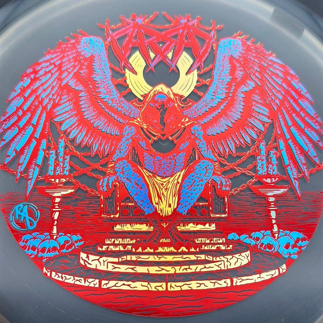 CryZtal Buzzz disc golf disc by Rare Air Discs featuring Karudi the Overseer artwork from Cult of RAD collection.