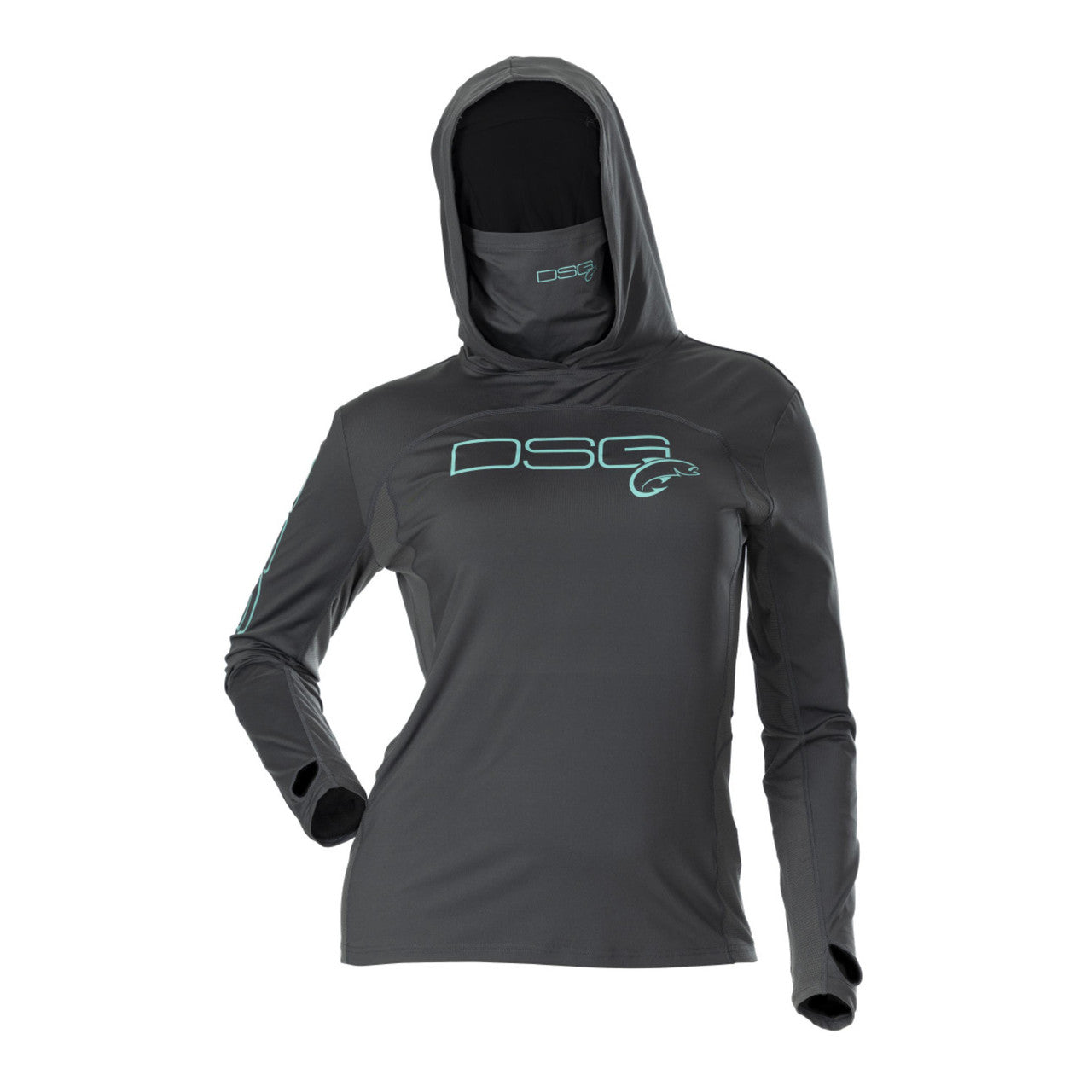 Chloe Hooded Shirt by DSG OUTERWEAR with UPF 50+ sun protection, featuring a lightweight fabric and hooded design.