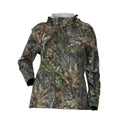 DSG OUTERWEAR Nova rain jacket in waterproof fabric, shown with hood and adjustable cuffs, ideal for wet weather protection.