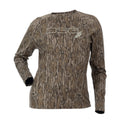 Lightweight long sleeve shirt by DSG OUTERWEAR with UPF 50+ sun protection, shown in a natural outdoor setting.