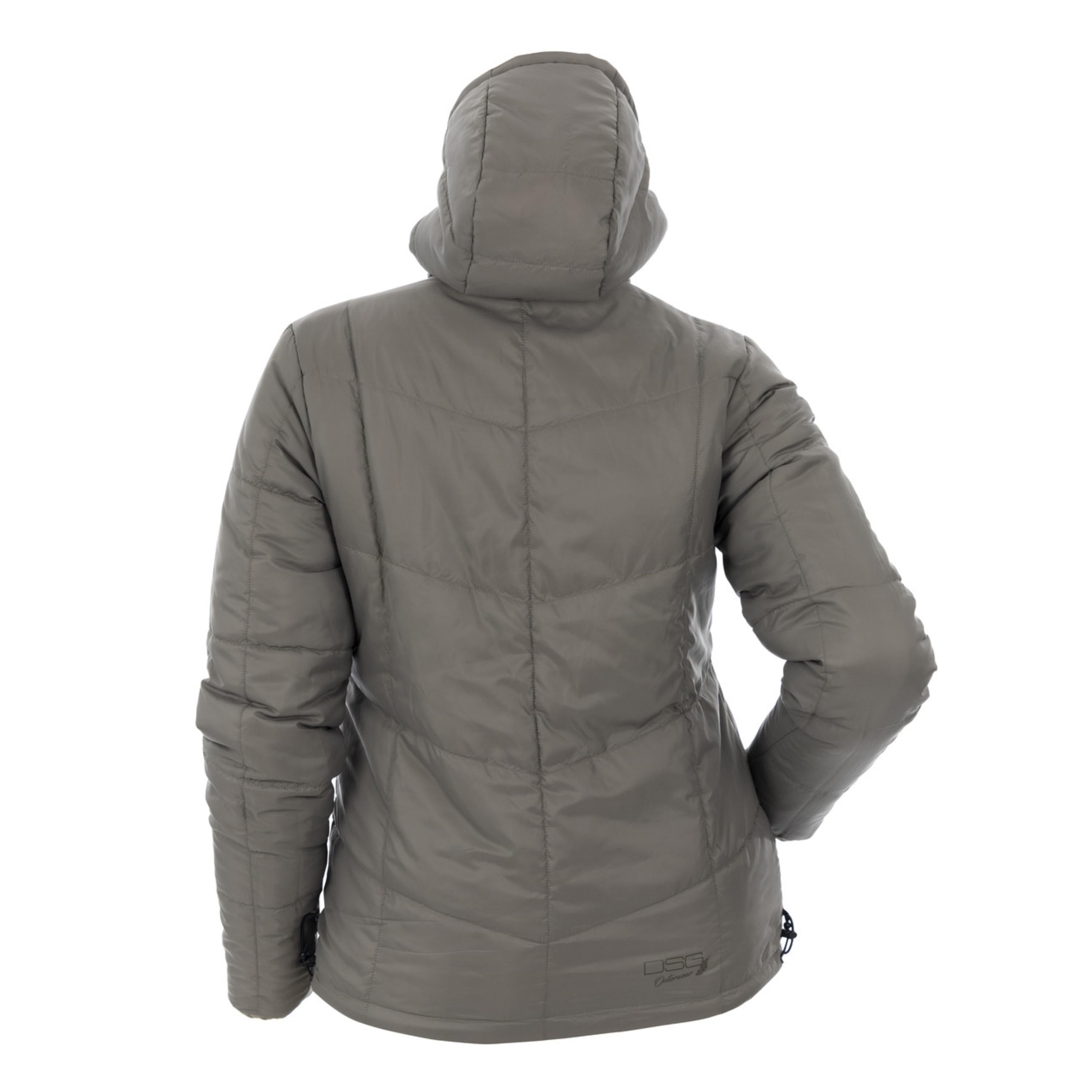 Reversible puffer jacket by DSG Outerwear featuring quilted design and color options, suitable for cold weather wear.