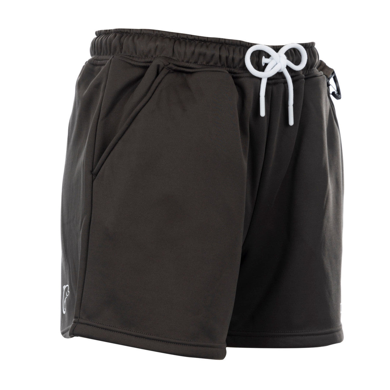 DSG OUTERWEAR Sarah sweat shorts in black, showing a relaxed fit with elastic waistband and casual style.