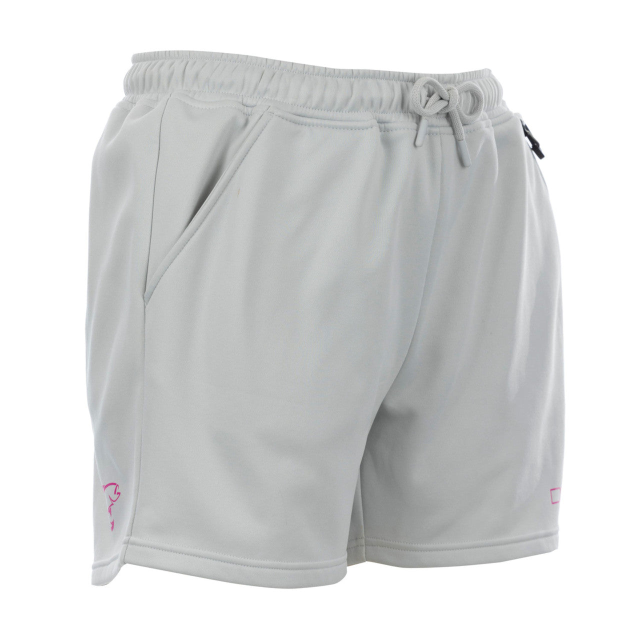 DSG OUTERWEAR Sarah Sweat Shorts, light gray cozy cotton shorts with elastic waistband and relaxed fit, suitable for casual wear.