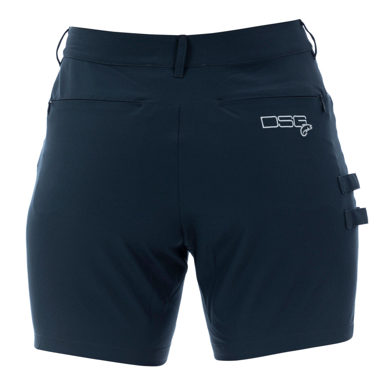 DSG OUTERWEAR Jolene Dock Short with UPF 50+ in light fabric, shown on a model, featuring a casual fit and waistband detail.