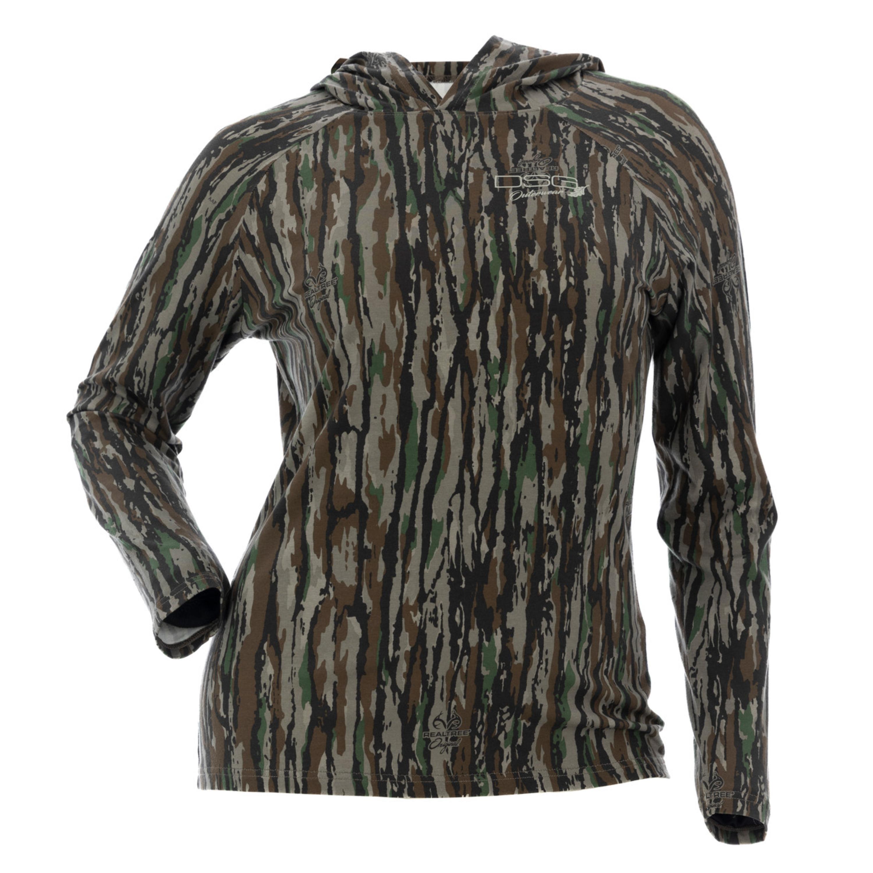 Bamboo hooded shirt from DSG OUTERWEAR with UPF 30+ sun protection, shown in natural fabric and relaxed fit style.