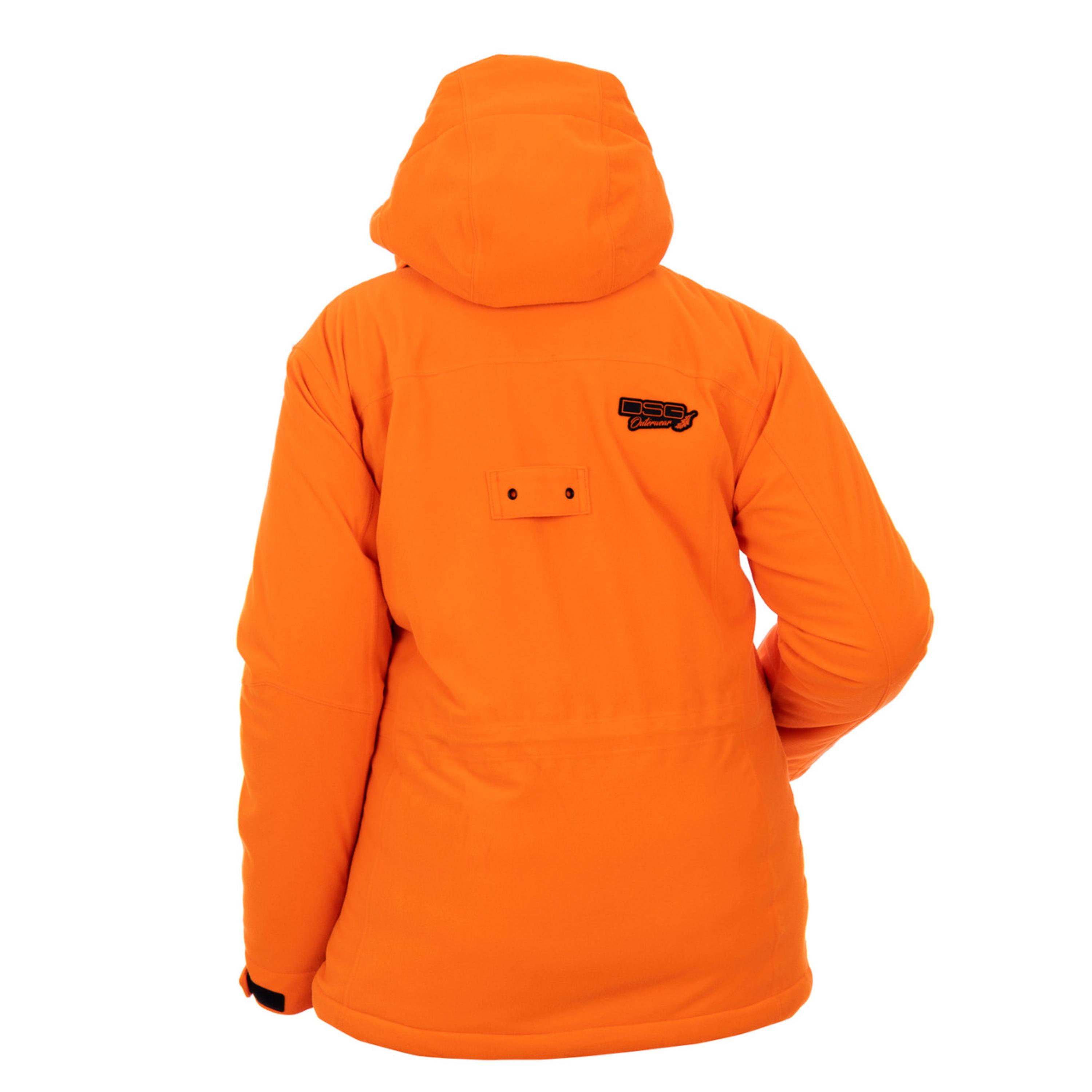 Kylie 5.0 Blaze Jacket by DSG OUTERWEAR, front view showing black waterproof winter jacket with hood and zipper details.