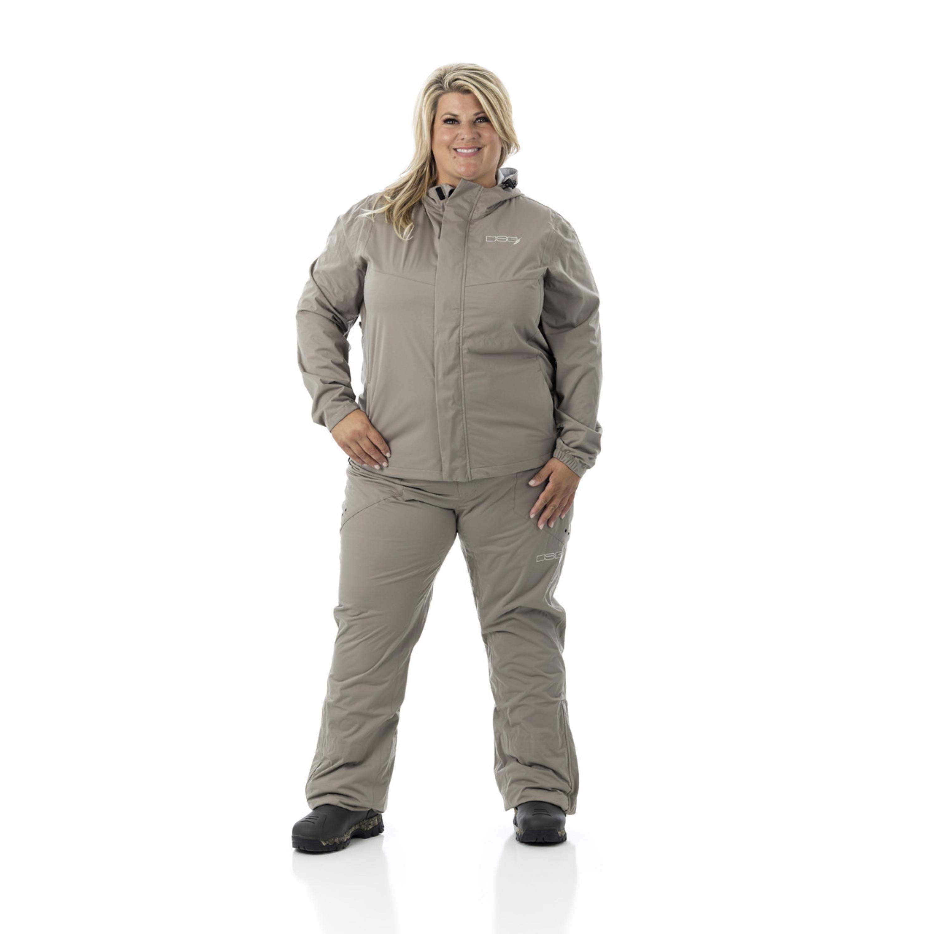 DSG OUTERWEAR Nova rain jacket in waterproof material, shown in navy blue with hood and adjustable cuffs.