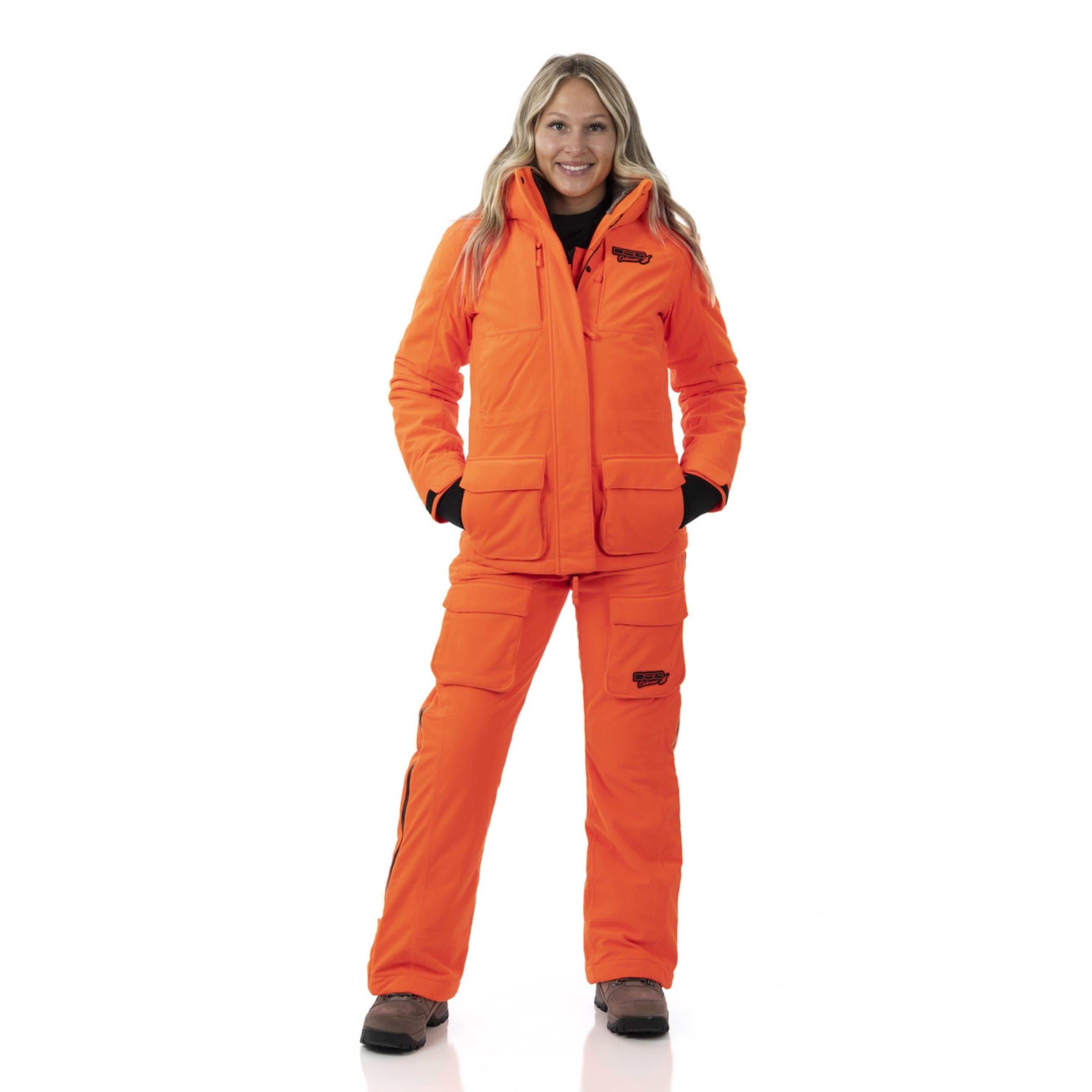 DSG Outerwear Kylie 5.0 Blaze Jacket in black with a hood and zippered front, designed for outdoor wear and warmth.