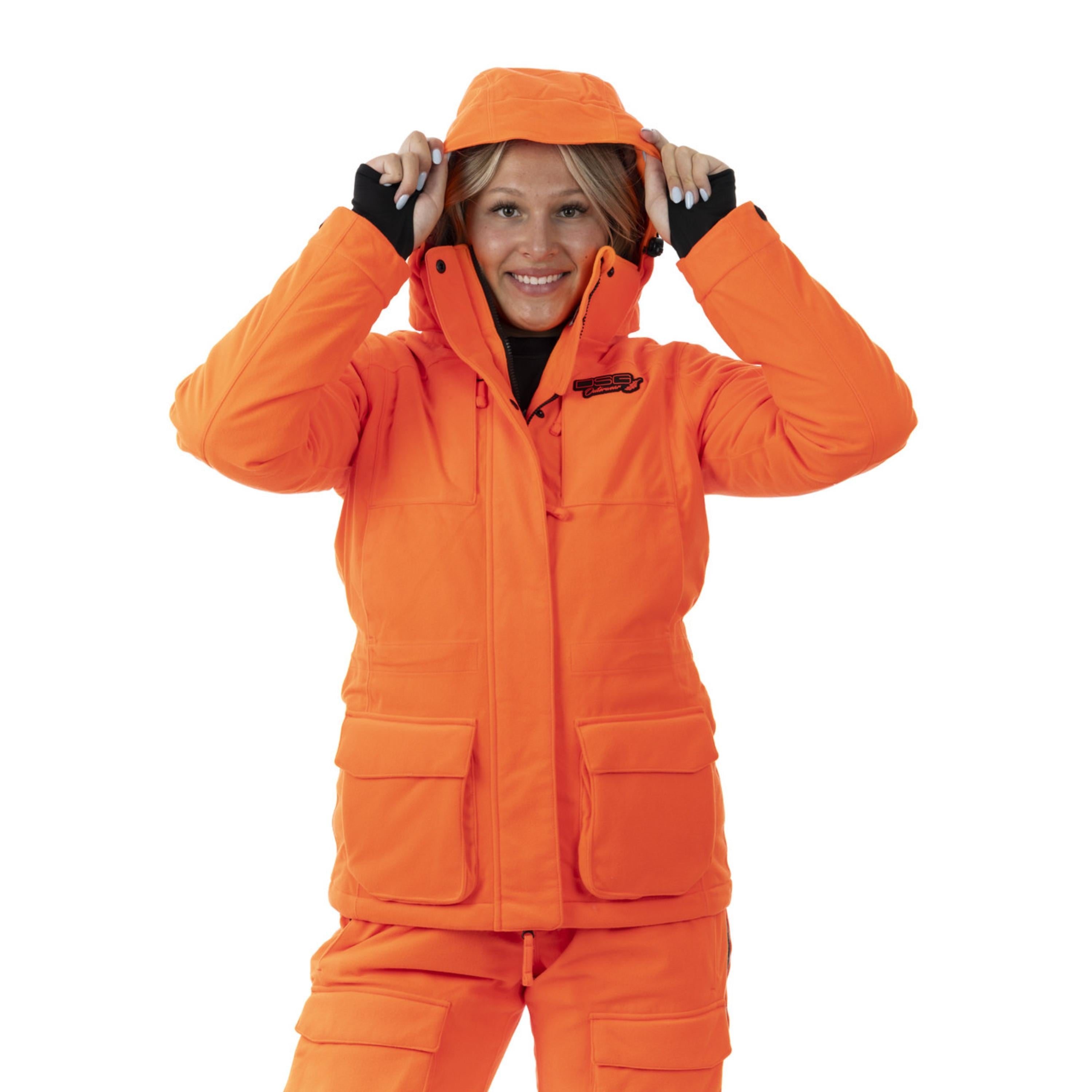 Kylie 5.0 Blaze jacket by DSG Outerwear, shown in black with a zip-up front and sporty design, ideal for outdoor activities.
