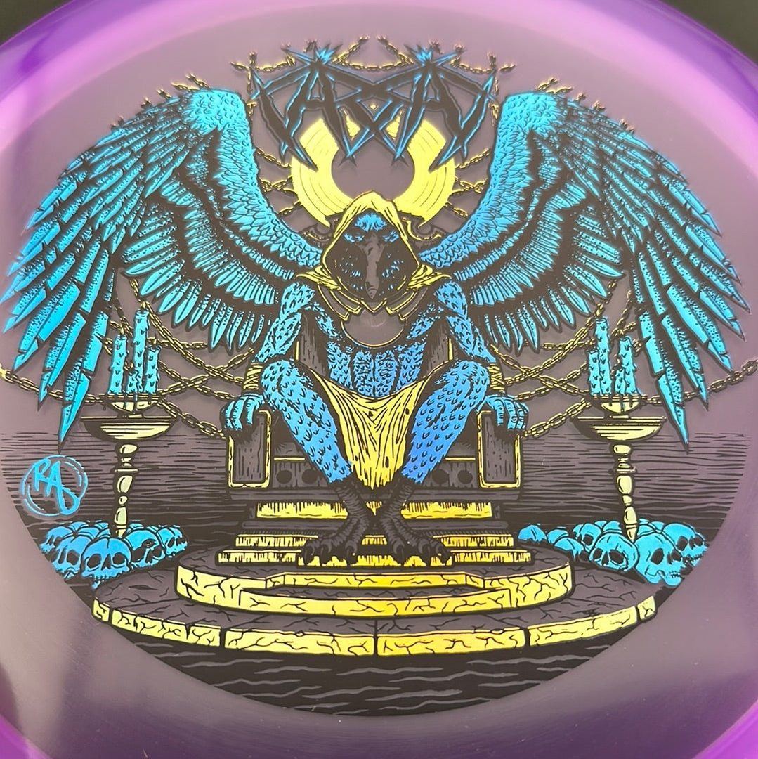 CryZtal Buzzz disc golf disc by Rare Air Discs featuring Karudi the Overseer design from Cult of RAD series.
