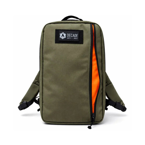 Recycled Firefighter 24 Hour Backpack in ranger green with multiple compartments and durable straps for outdoor or daily use.