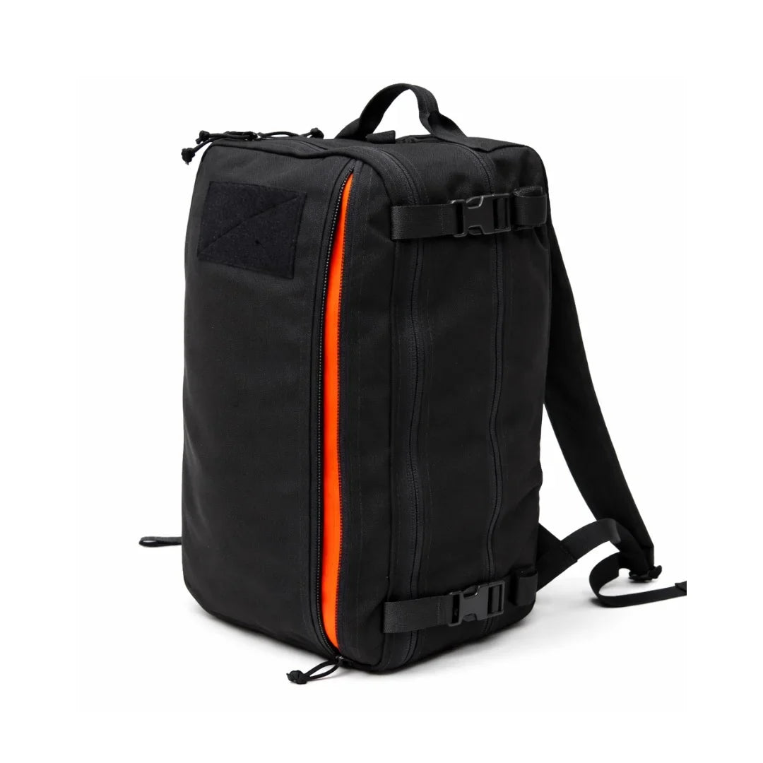 Black Recycled Firefighter 24 Hour PLUS backpack with multiple compartments and durable design for daily use.