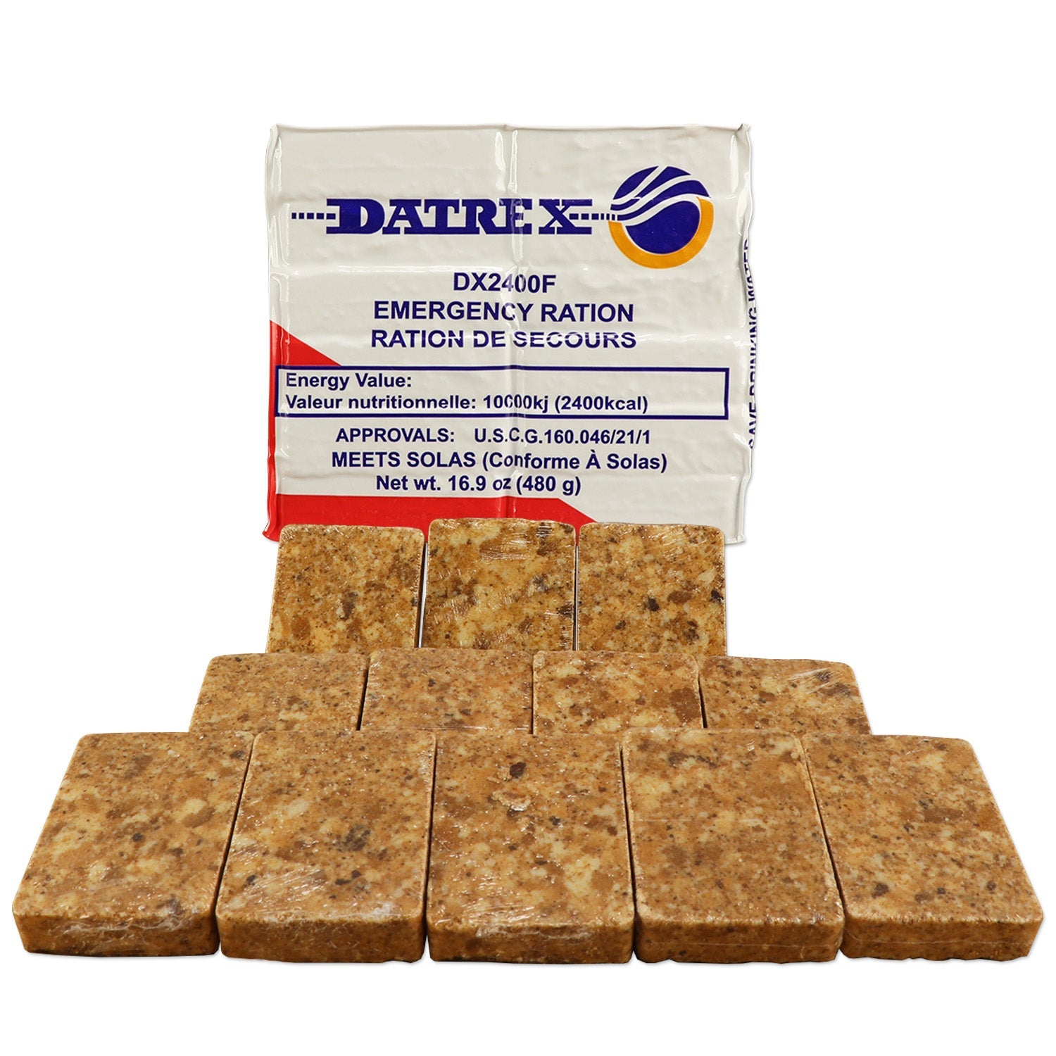 Datrex 2400 Calorie Emergency Food Bar with shortbread flavor, compact survival food for emergency situations.