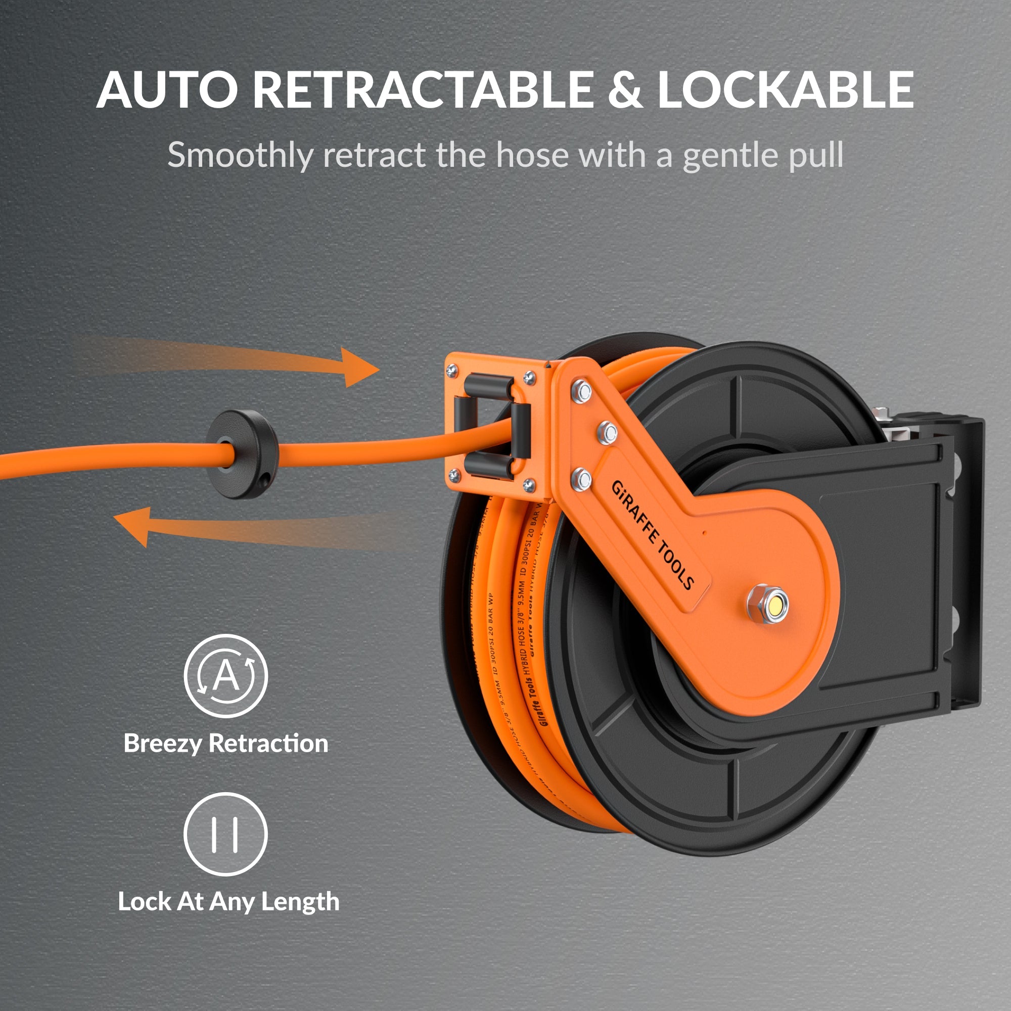 Retractable Air Hose Reel-Alloy Steel Reel-3/8in 25ft-50ft - OVERLANDERS Outfitter