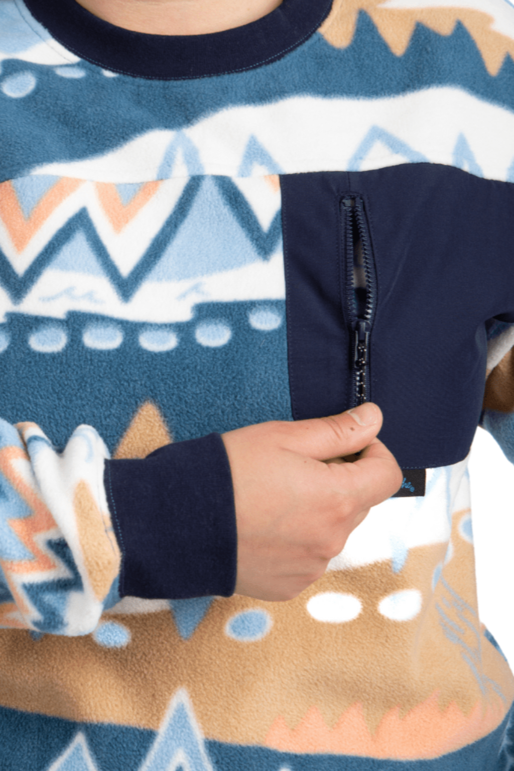 FisheWear Chummy Fleece Crew Neck in soft fleece fabric, featuring a comfortable fit and casual style.