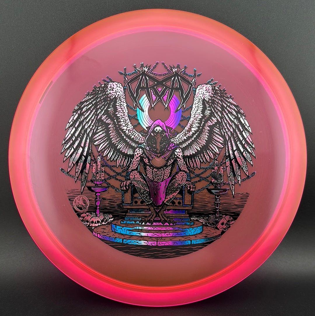 CryZtal Buzzz disc golf disc by Rare Air Discs featuring Karudi the Overseer design from Cult of RAD series.
