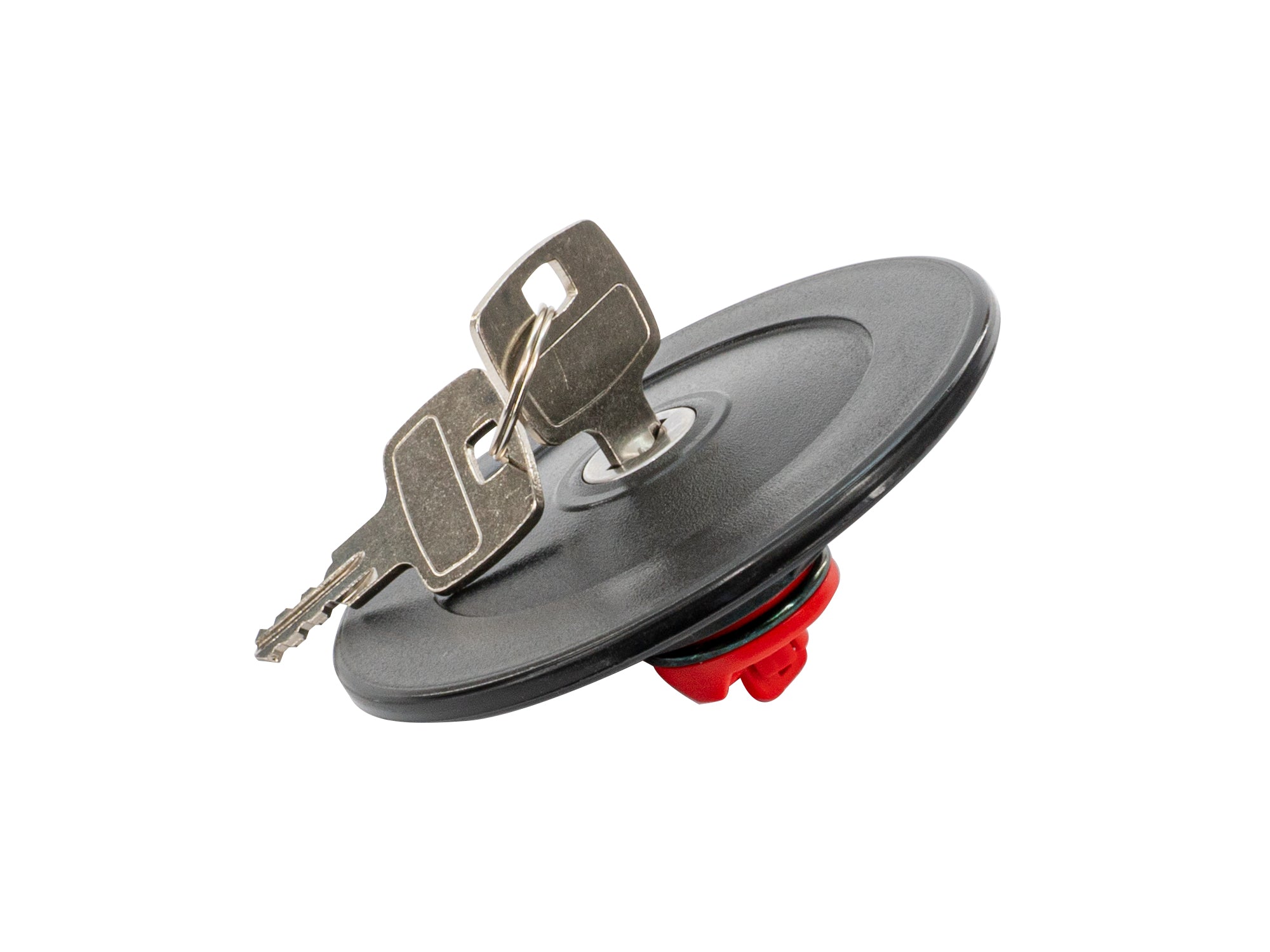 Locking gas cap for Vanagon 2WD by GoWesty, showing the secure cap with locking mechanism and metal finish.