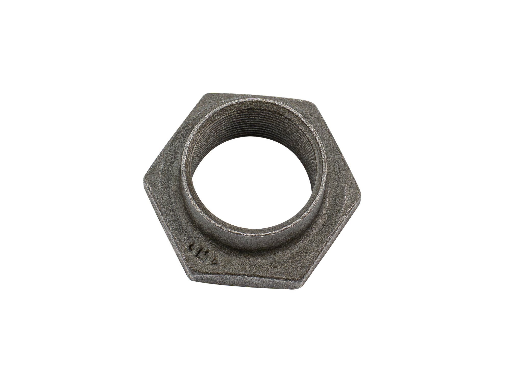 Close-up of GoWesty front axle nut for 2WD vehicles, part number 251-407-671, showing the detailed metal threading.