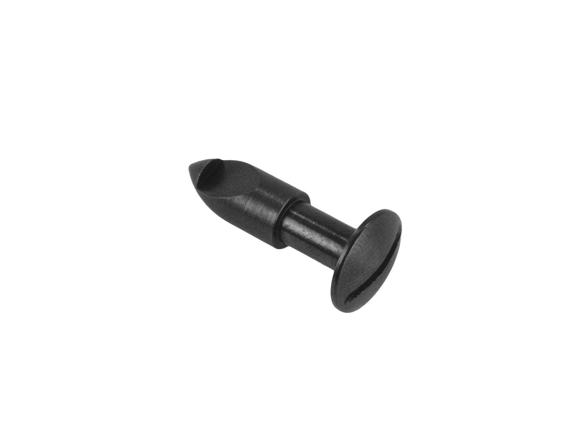 GoWesty Vanagon upper grille pin fastener showing close-up of metal clip used for securing grille components.