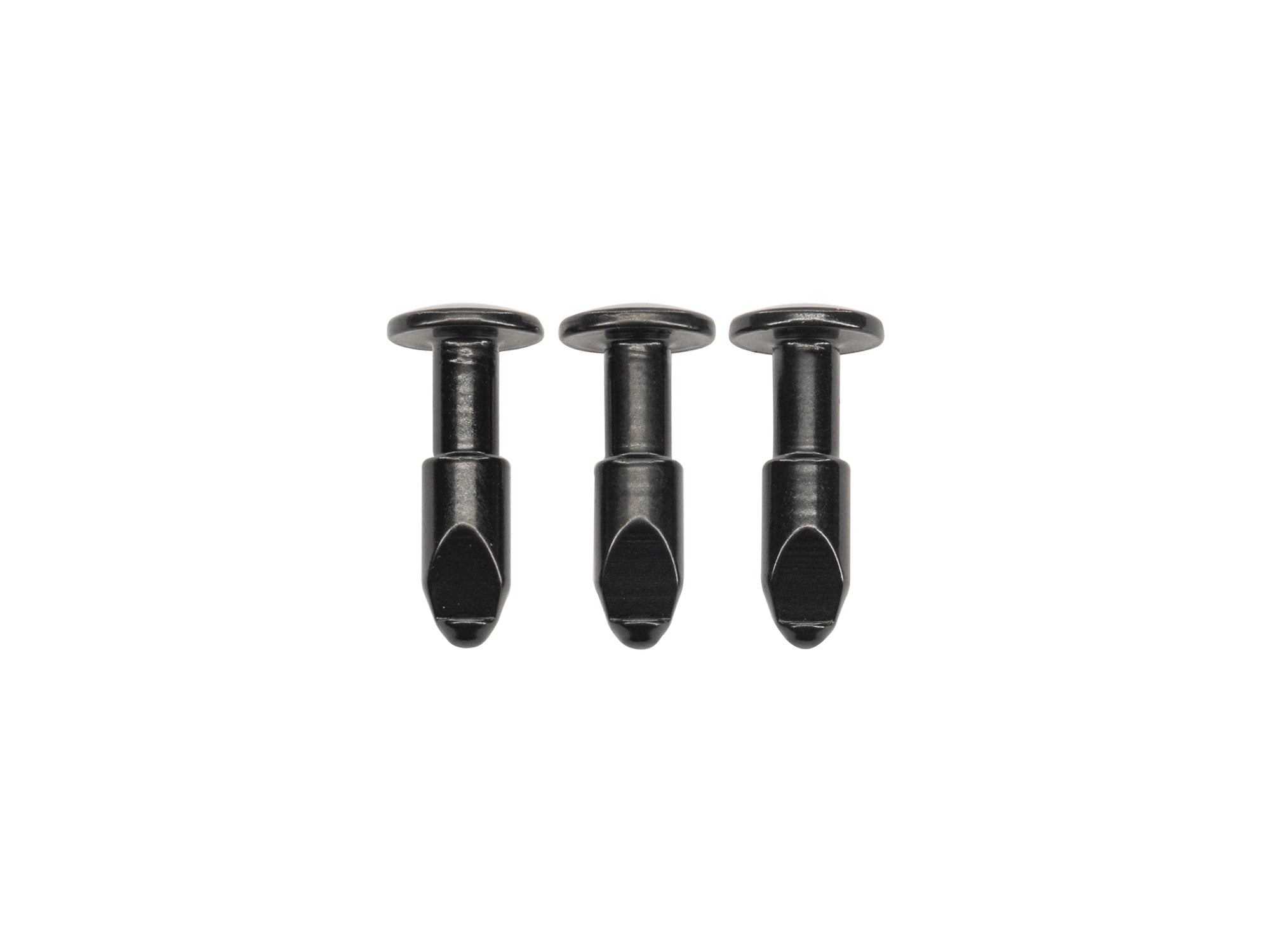 GoWesty Vanagon upper grille pin fastener showing a close-up of the black plastic clip on a white background.