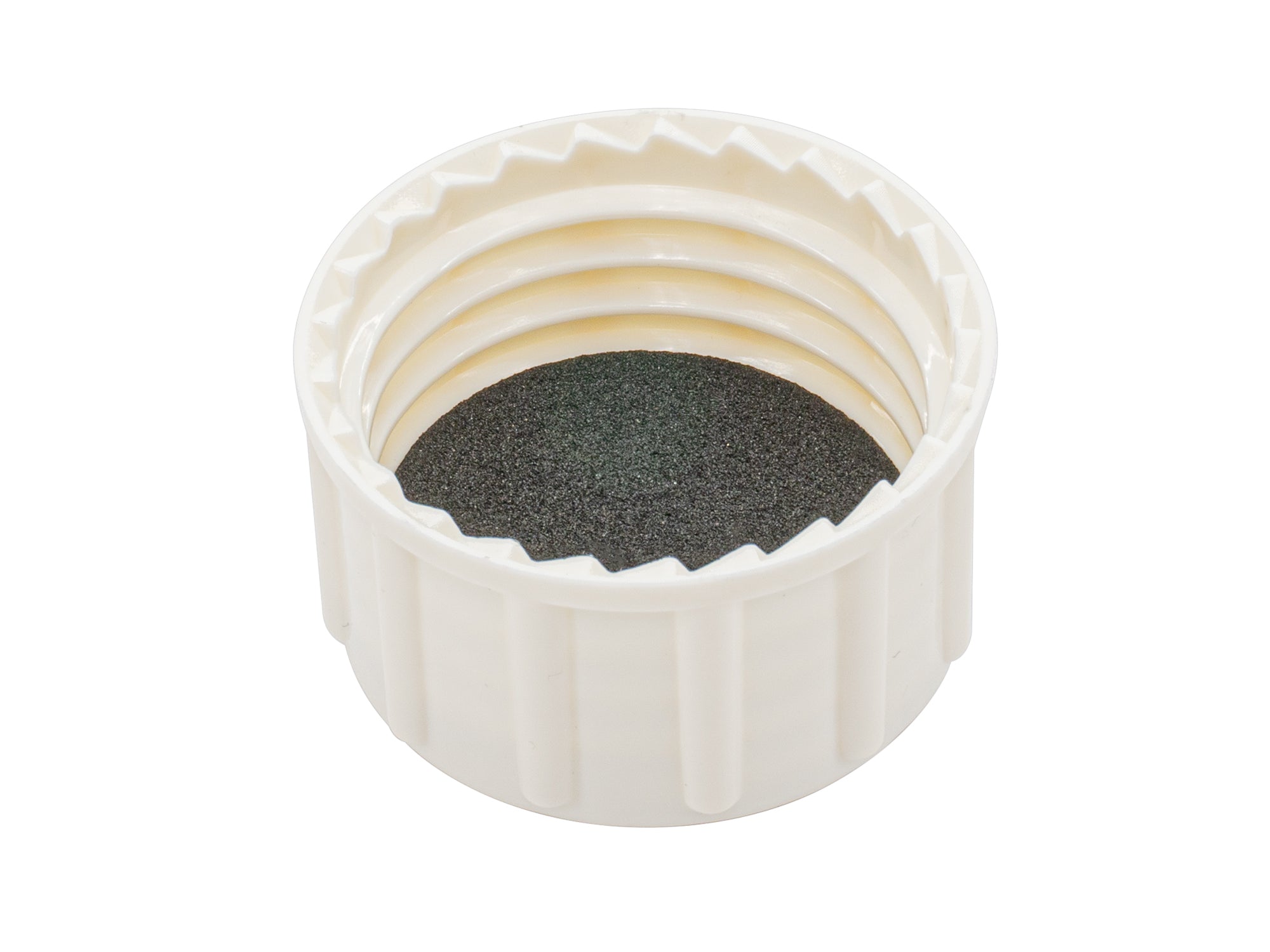 GoWesty fresh water tank drain cap viewed from underneath showing the unclassified plastic component for water drainage.