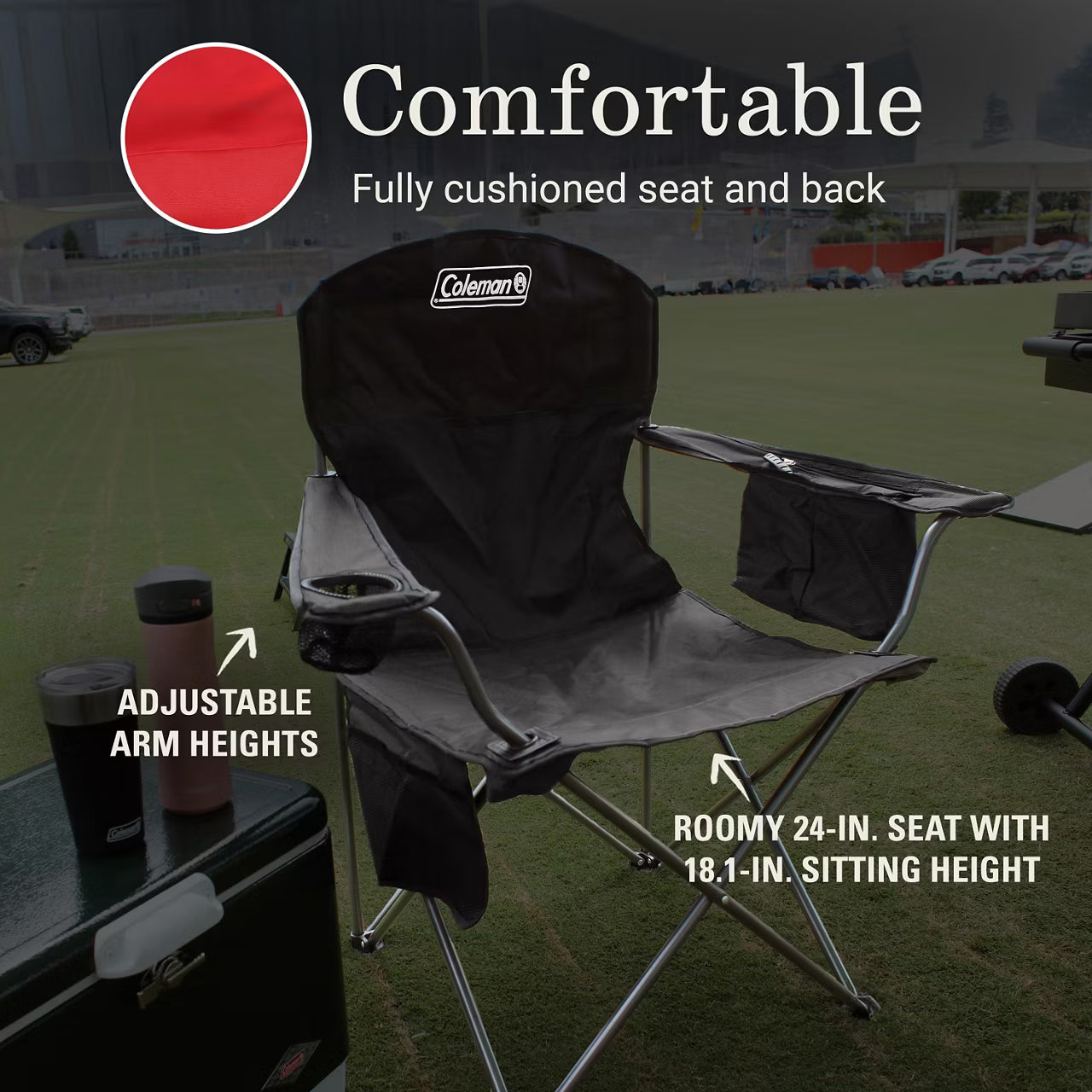 Coleman Cooler Quad Chair - Red - OVERLANDERS Outfitter