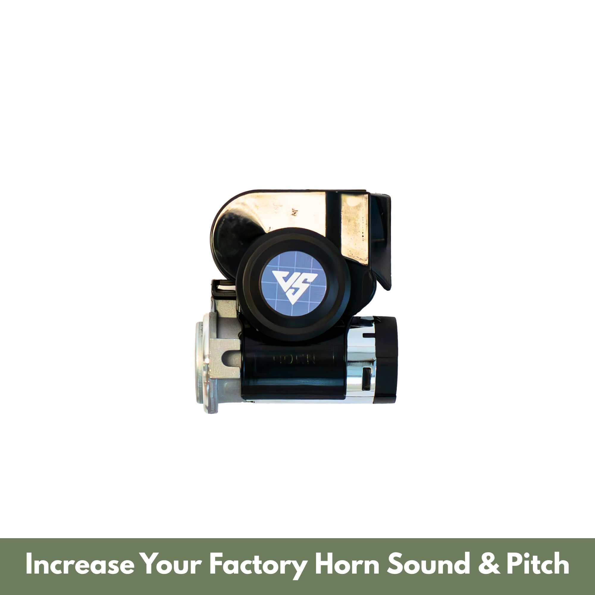 Upgraded Sprinter horn kit by The Van Mart showing dual horn components on a white background.