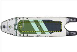 Backcountry Sportsman FishSUP™ inflatable fishing paddleboard with Watersnake motor package, showing the paddleboard on water.