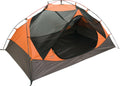 Backcountry Sportsman Chaos 3 person ground tent set up outdoors, showcasing durable fabric and breathable mesh windows.