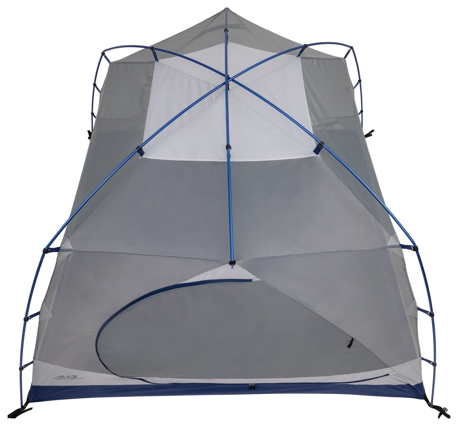 Backcountry Sportsman Acro PO Lis 4-person ground tent set up outdoors with rainfly and mesh windows, ideal for camping adventures.