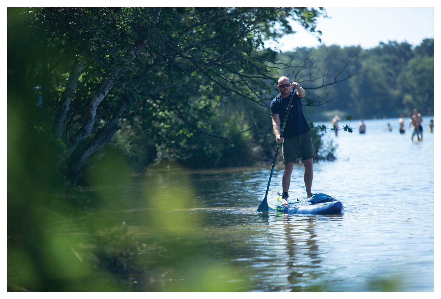Backcountry Sportsman Neva 12.6 inflatable paddle board, fully inflated and ready for water adventures.