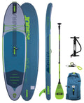 Backcountry Sportsman Yarra 10.6 steel blue inflatable kayak on water, showcasing its sleek design and durable construction.