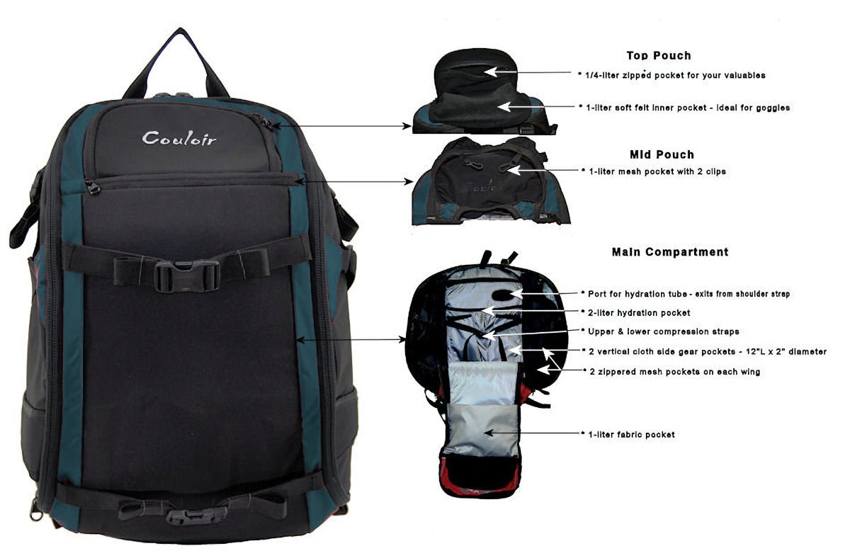 27 or 32 Liter Glide Ski Pack - OVERLANDERS Outfitter