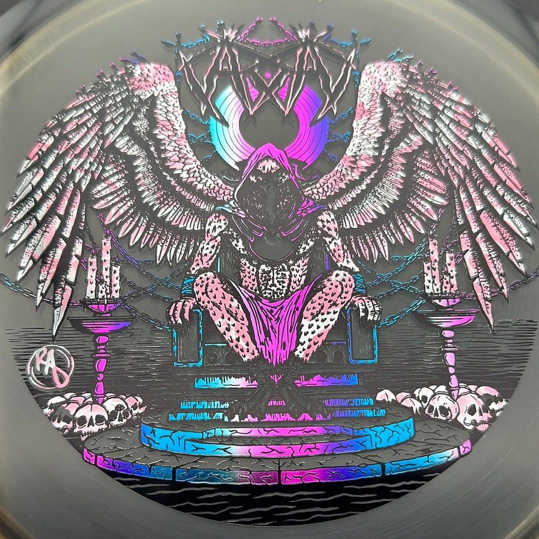 CryZtal Buzzz disc golf disc by Rare Air Discs featuring Karudi the Overseer artwork from Cult of RAD collection.