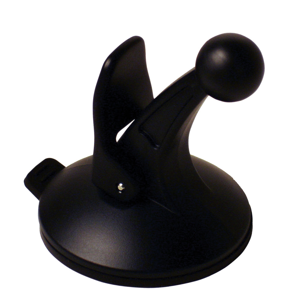 Garmin suction cup mount for aera, nuLink!, StreetPilot, nuvi, and zmo GPS devices, shown in a clear image.