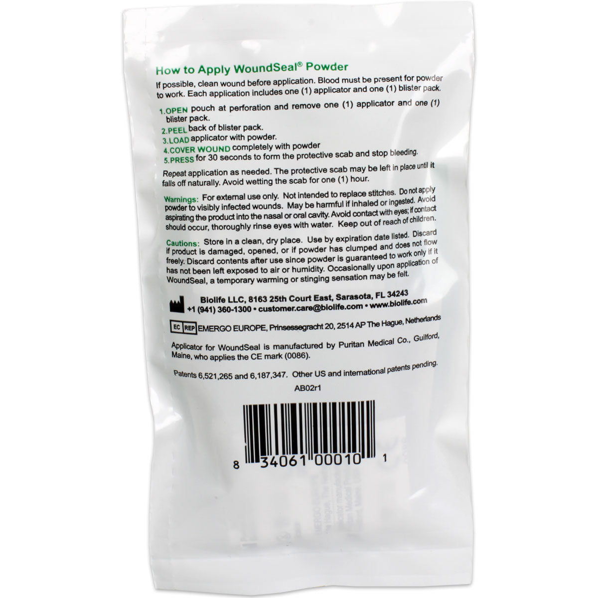 QR WoundSeal + Applicator for Nosebleeds, 2 Applications - OVERLANDERS Outfitter