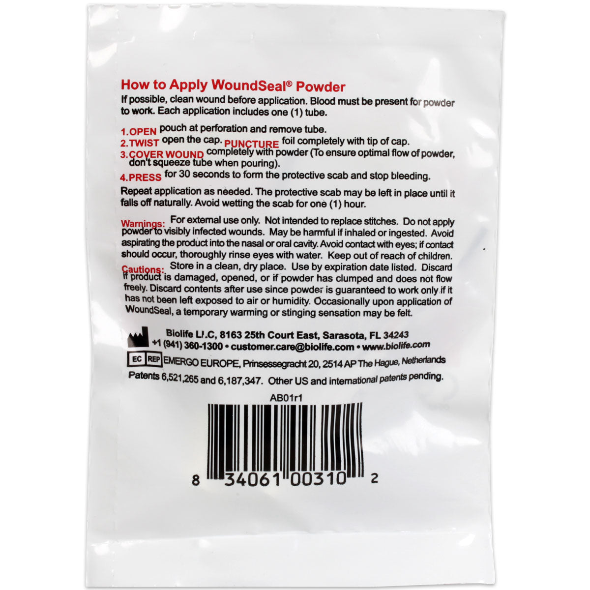 QR for Cuts & Lacerations - 2 Application / Pack - OVERLANDERS Outfitter