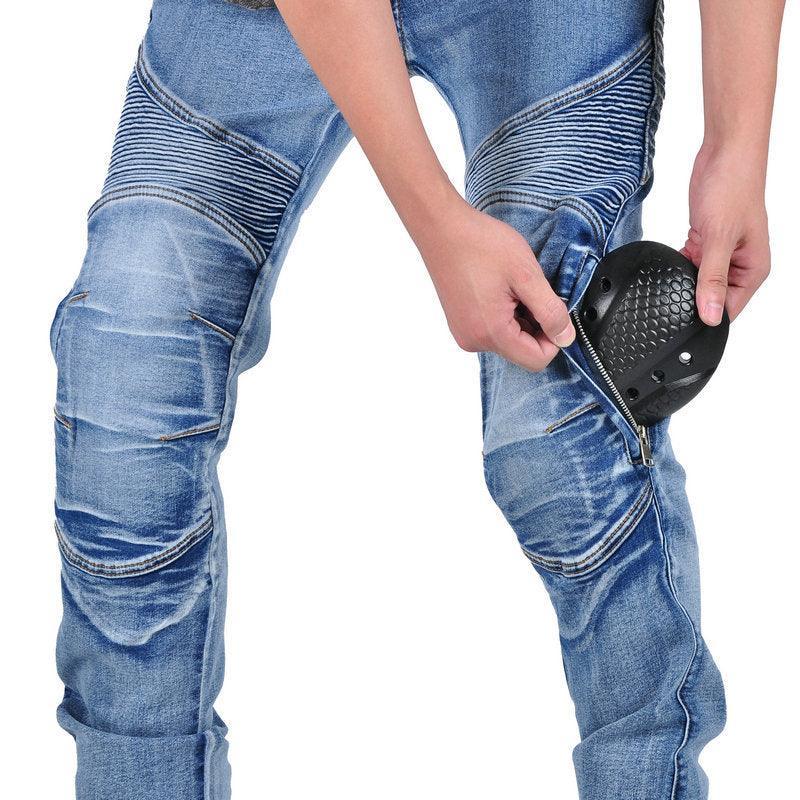 Volero Wave Guard Kevlar motorcycle jeans for men by Bean's Moto Booth, durable motorcycle pants with protective Kevlar material.