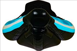 Backcountry Sportsman FastTrack V-bottom inflatable kayak with paddles, compact and ready for solo outdoor water adventures.