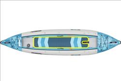 Backcountry Sportsman 385ft FastTrack V-bottom inflatable kayak in Pro Carbon package with paddles and accessories.