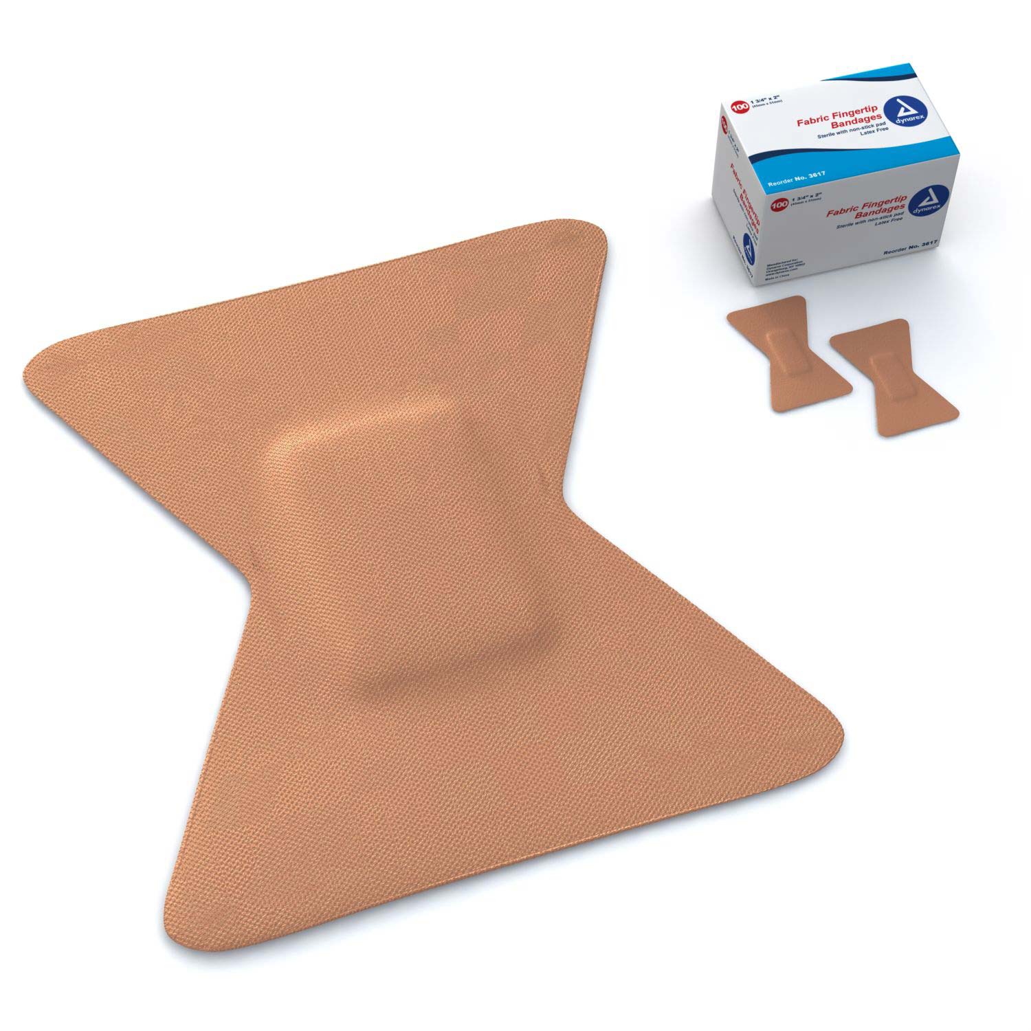 Fingertip bandage fabric wrap from QuakeKits, 100 per box, designed for wound protection and support.