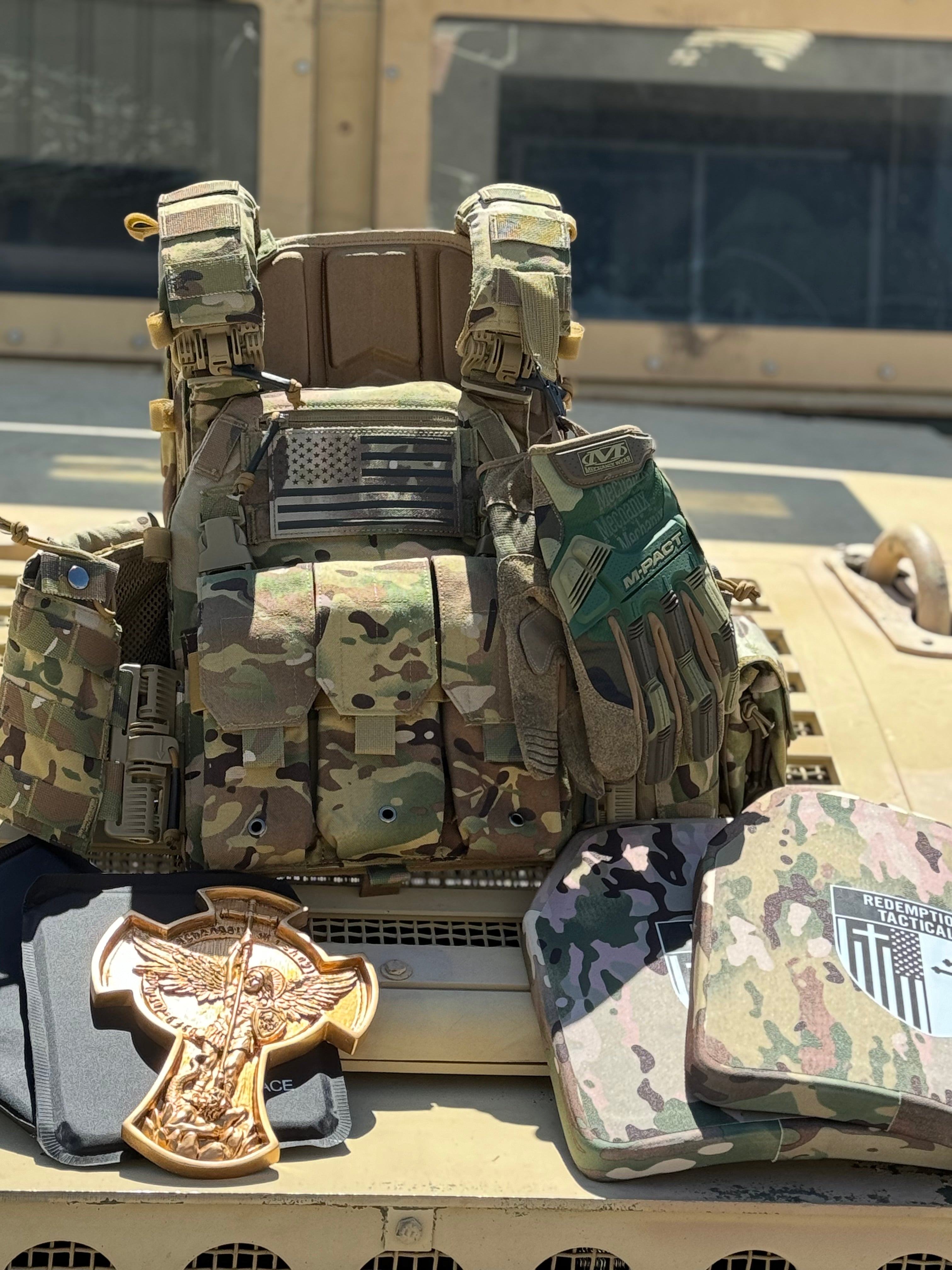 Lightweight Redemption Tactical Archangel 2.0 armor kit with front, back, and side plates displayed on a neutral background.