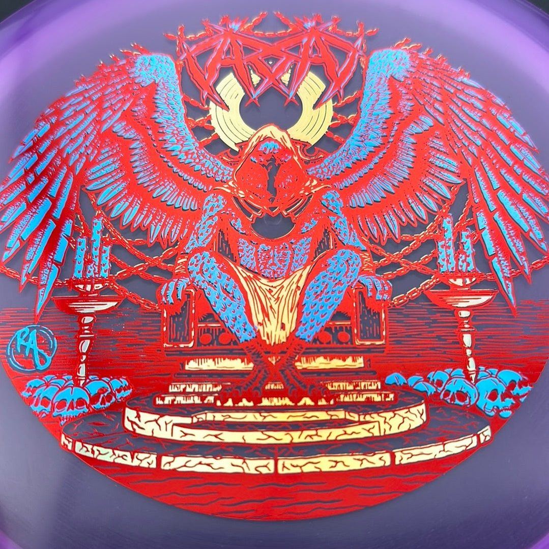 CryZtal Buzzz disc golf disc by Rare Air Discs featuring Karudi the Overseer design, made for precision throws and stable flight.