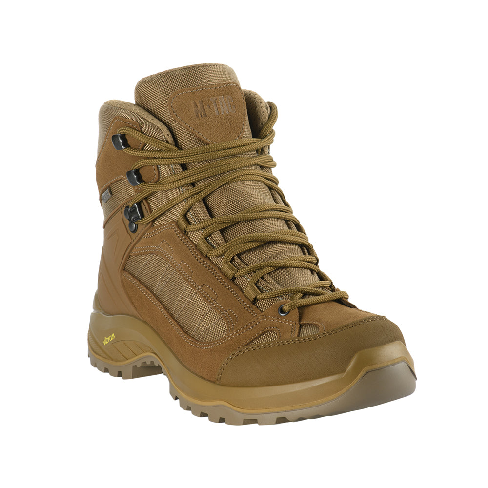 M-Tac Demi-Season Tactical Boots with sturdy leather and nylon upper, rugged soles, designed for outdoor and tactical use.