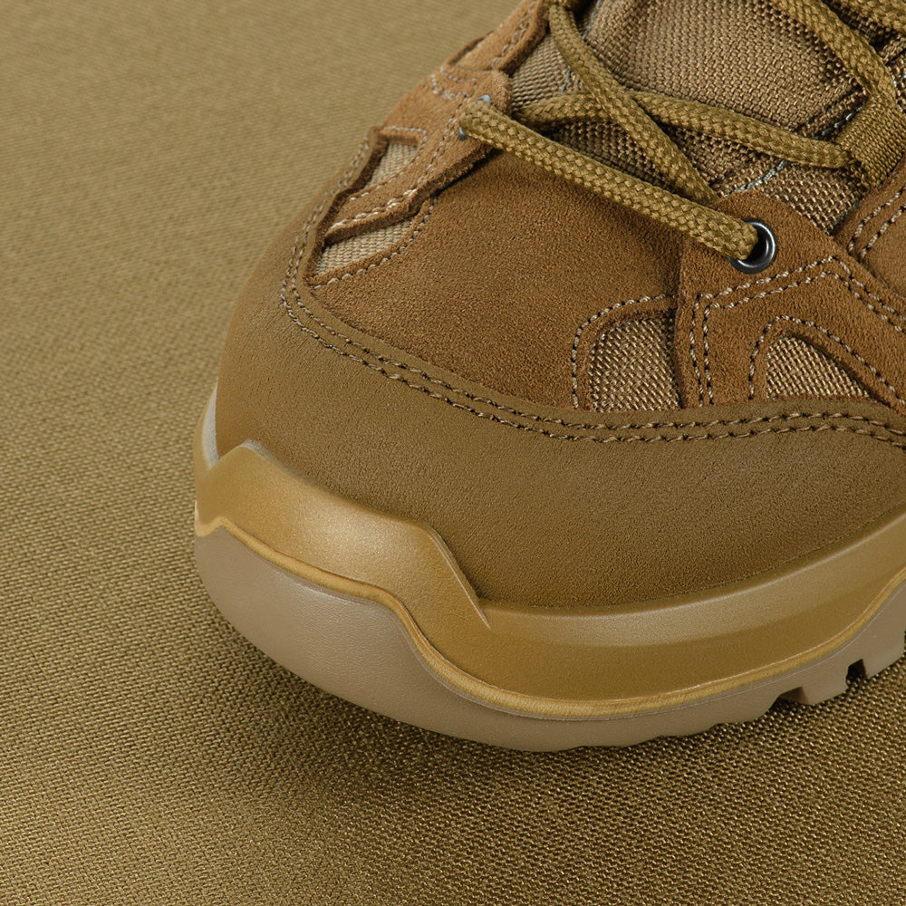 M-Tac Demi-Season Tactical Boots in black, featuring durable leather and rugged soles, suitable for military or outdoor use.