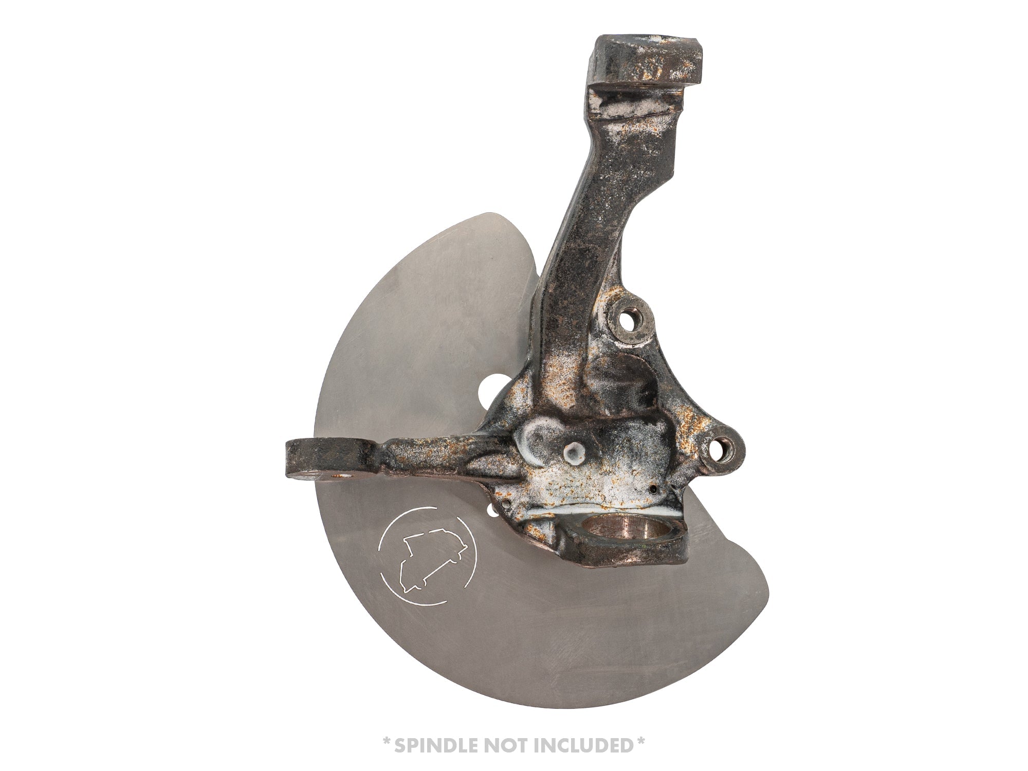 GoWesty front brake dust shields installed on a 2WD Bus or Vanagon, showing protective metal covers on the wheels.