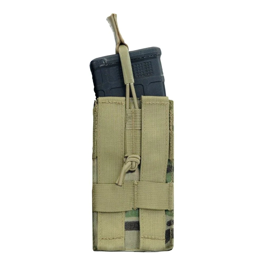 HCC Tactical AG1 5.56 single magazine pouch with adjustable retention and durable nylon construction, designed for tactical use.
